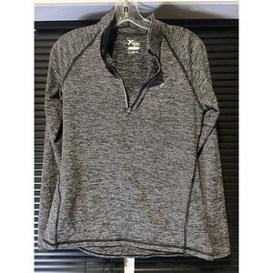 Old Navy Active Pullover Womens Medium Black Space Dye 1/4 Zip Go-Dry Athletic